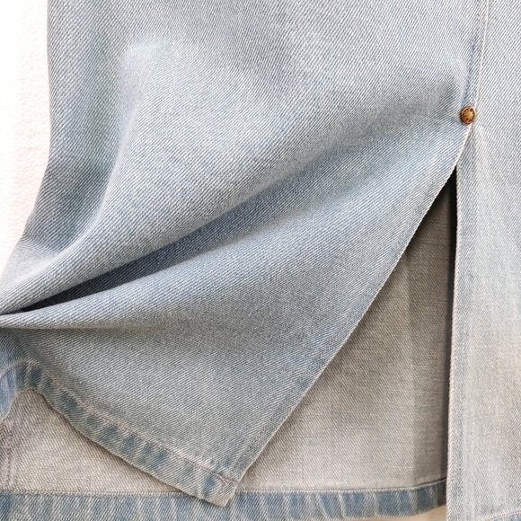 Denim Overall Dress Women Vintage Straight Suspender Midi Jean Pinafore Dress - Picture 4 of 5